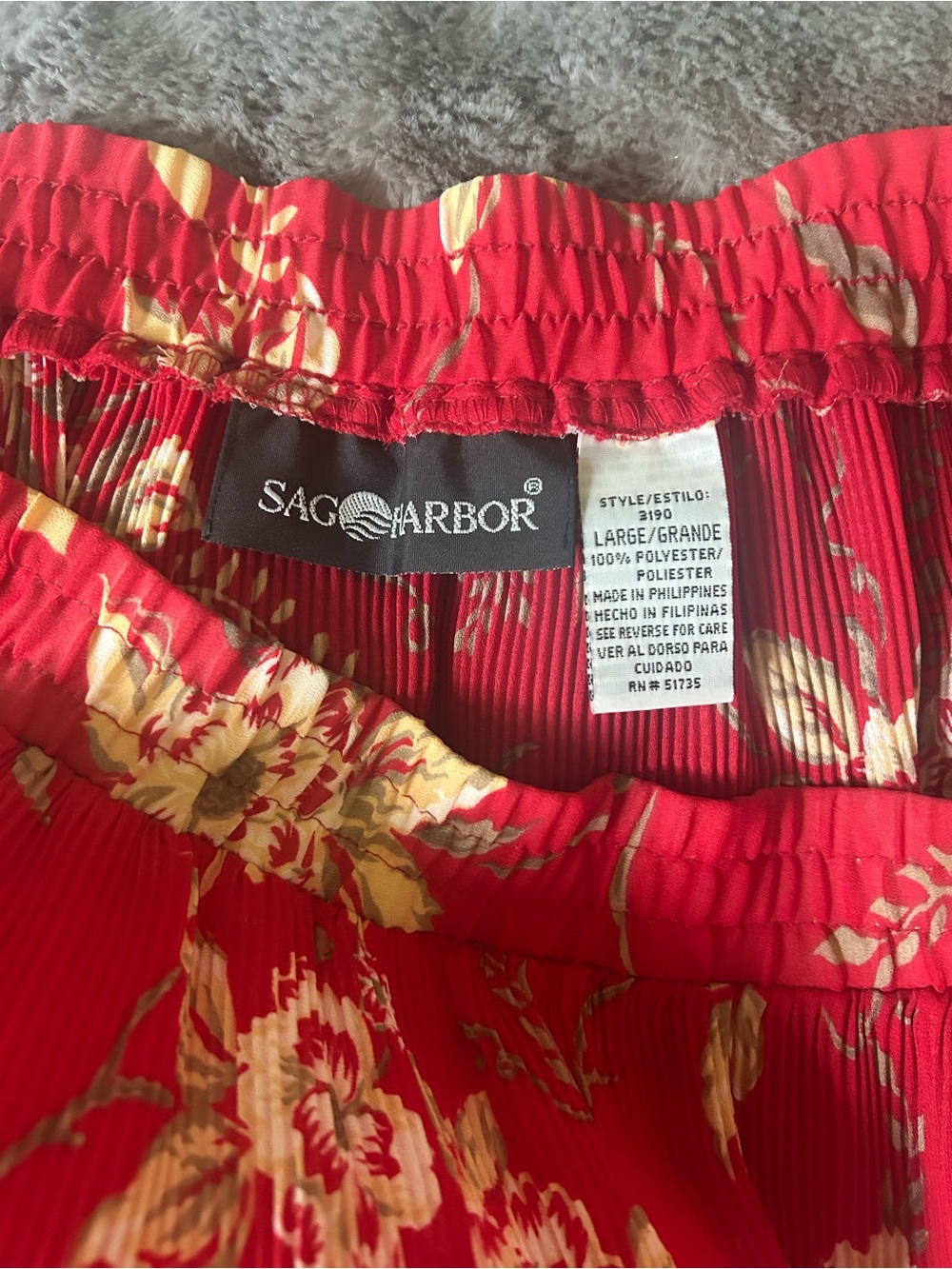 Sag Harbor Red Floral Pleated Maxi Skirt - Picture 2 of 2